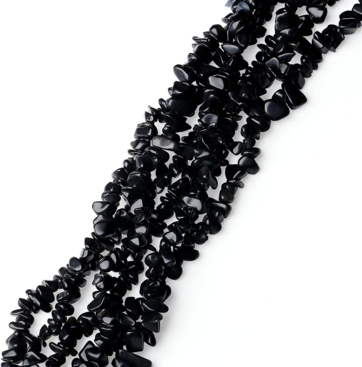 XIANNVXI Obsidian 400 Perlen Kristall Steine für DIY Schmuck