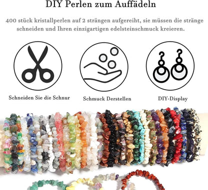 XIANNVXI Obsidian 400pcs Perlen Kristalle Steine für DIY Schmuck 5-8mm