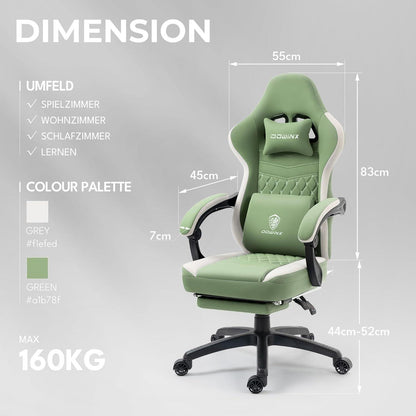 Massage Gaming Stuhl Stoff mit Taschenfederkissen und