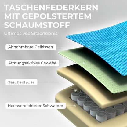 Massage Gaming Stuhl Stoff mit Taschenfederkissen und