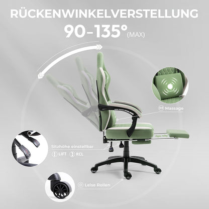Massage Gaming Stuhl Stoff mit Taschenfederkissen und