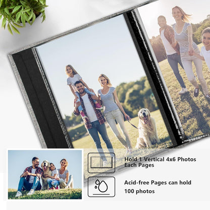 Fotoalbum Vienrose Einsteck 10x15 Fotobuch 100 Seiten Schwarz Groß Kapazität