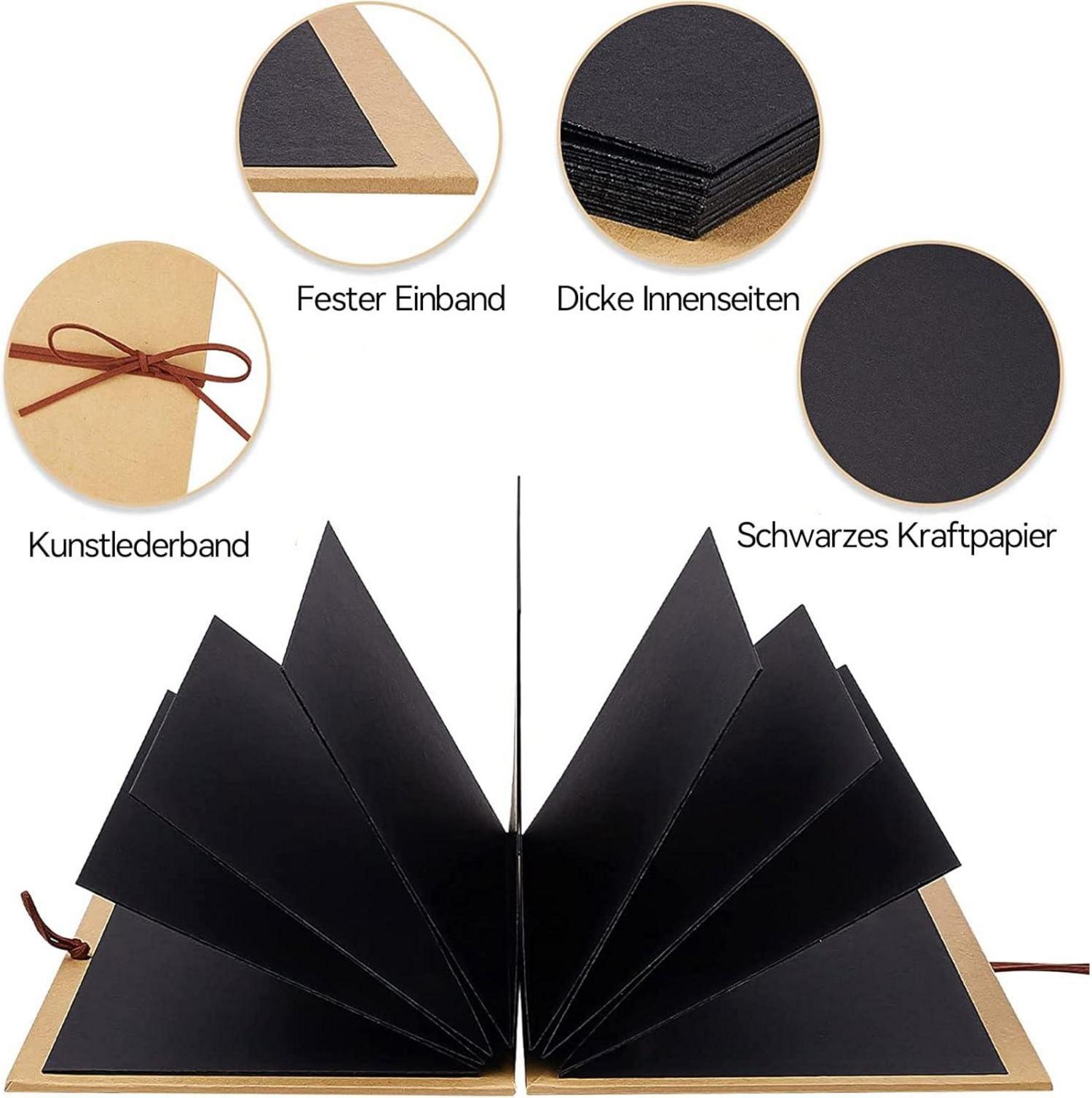 Fotoalbum zum Selbstgestalten 8 inch Schwarzes DIY Scrapbook