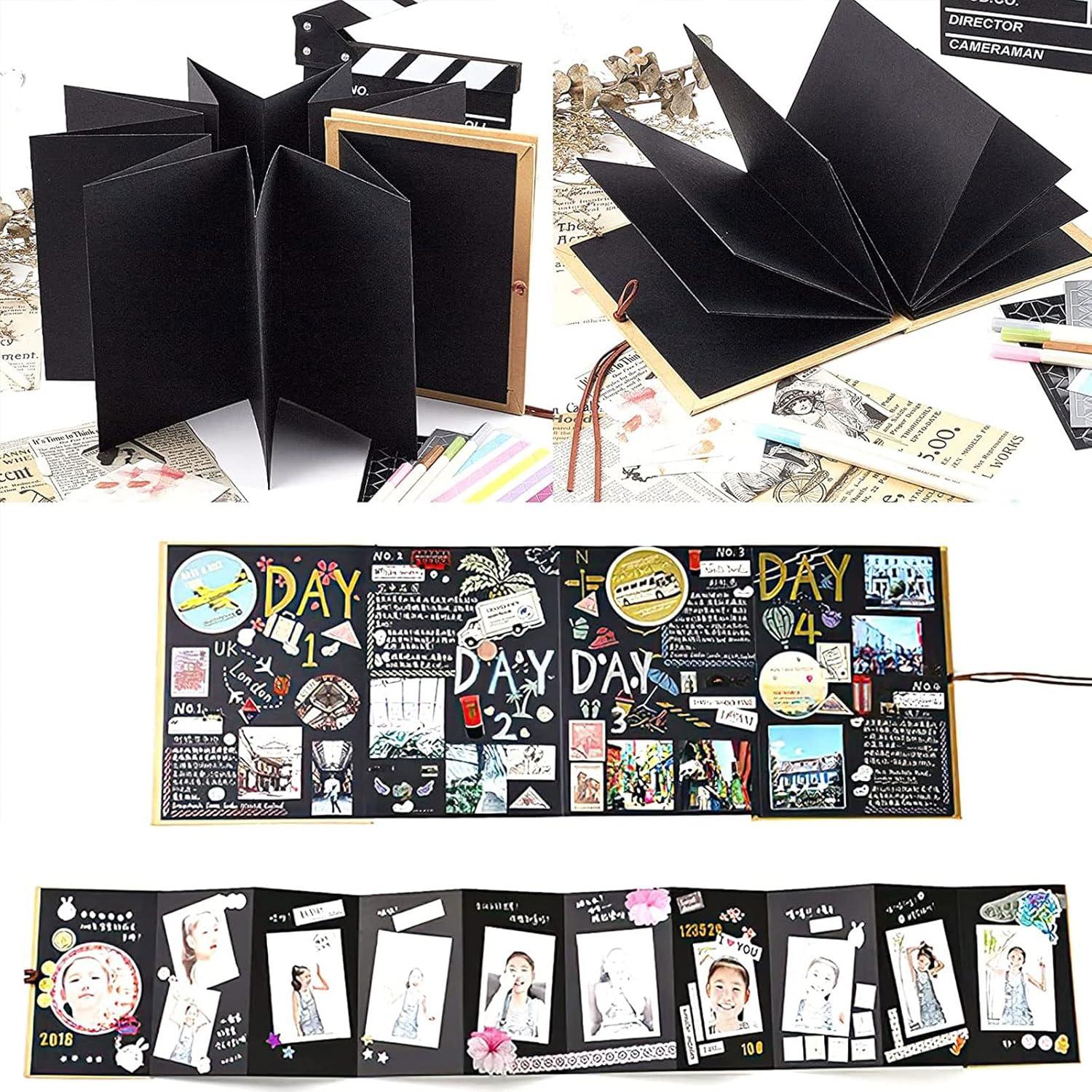 Fotoalbum zum Selbstgestalten 8 Zoll Schwarz Scrapbook Album
