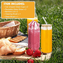 Cocktailgläser Dosenform 2er Set Deckel Strohhalm 660ml