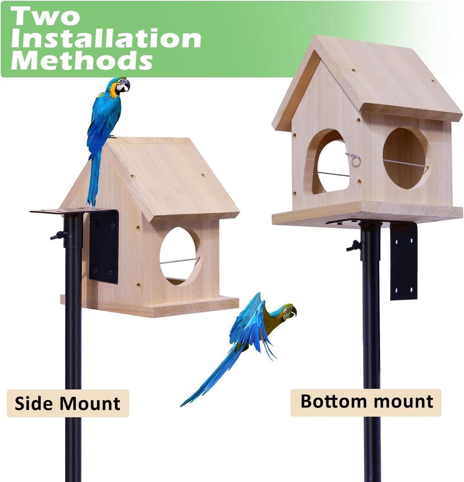 Verstellbares Vogelhaus-Stangenhalterungsset 203 cm Kolibri Schwarz