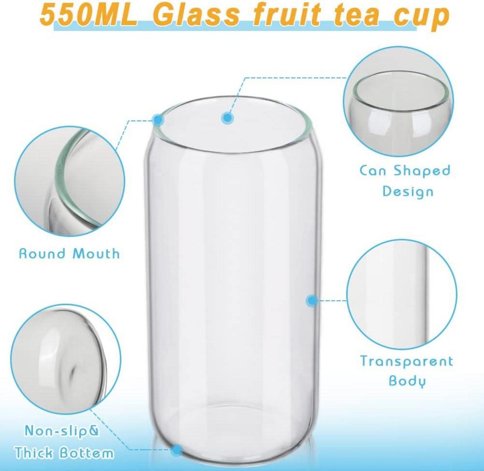 Cocktailgläser Dosenform 2er Set 550ml Deckel Strohhalm Longdrinkgläser Bierdosen Trinkgläser