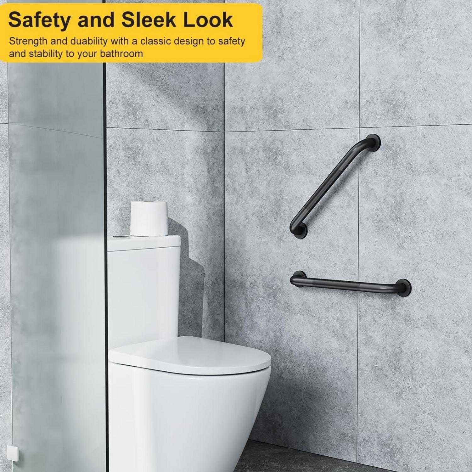 FANHAO 2 Stück Haltegriff Badewanne Dusche 41 cm Schwarz