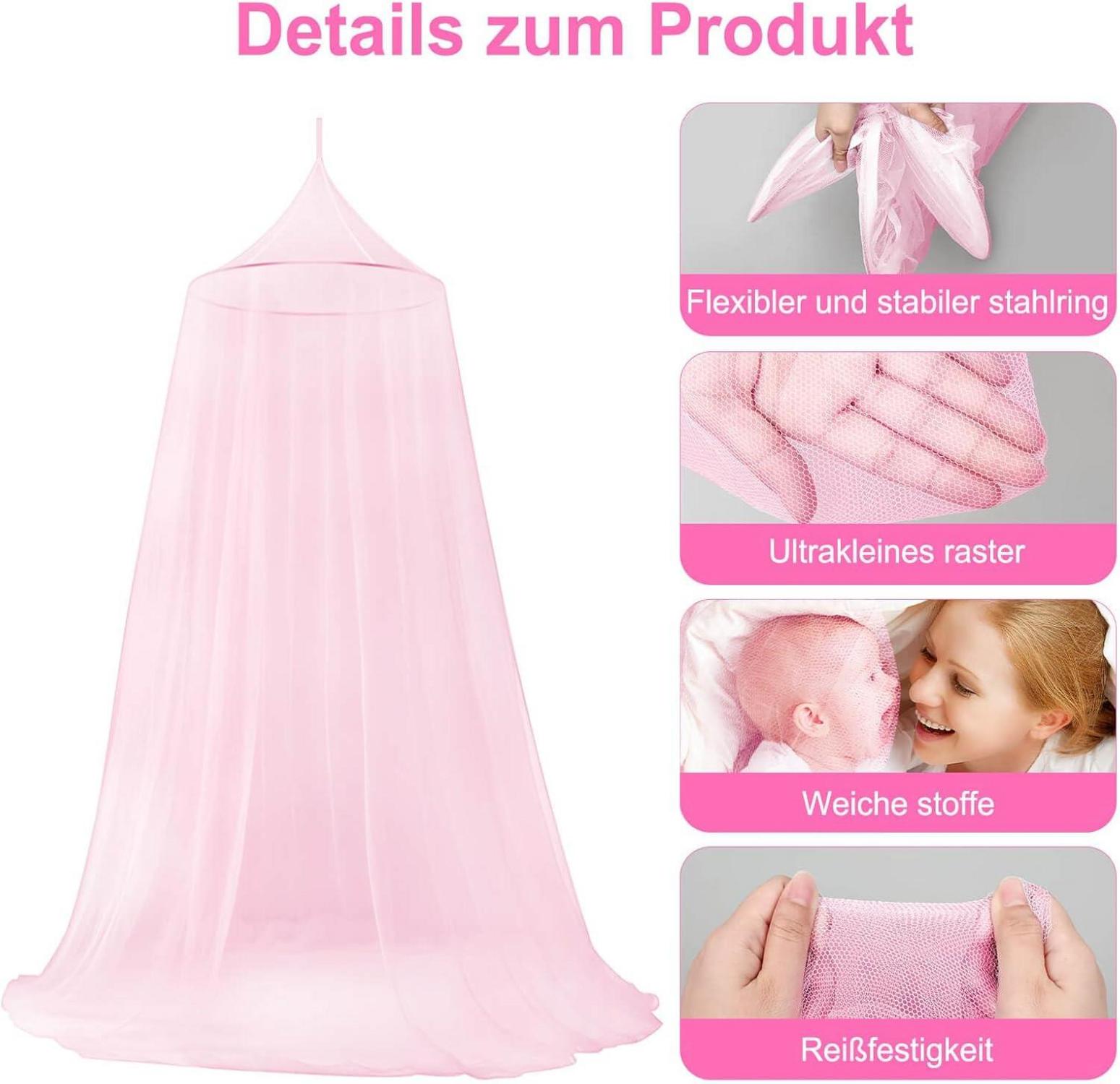 Moskitonetz Bett Doppelbett Einzelbett Betthimmel Rose Farbe