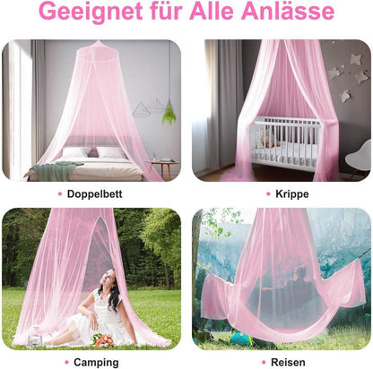 Moskitonetz Bett Doppelbett Einzelbett Betthimmel Mückennetz Rose