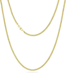 Kubanische Panzerkette Edelstahl Diamantschliff 14K Gold Vergoldet