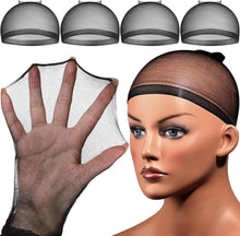 Haarnetz Nylon Ultra Dünn Perückenkappe Set Atmungsaktiv, Schwarz 4