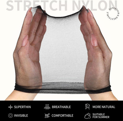 Haarnetz Nylon Ultra Dünn Perückenkappe Set Atmungsaktiv, Schwarz 4