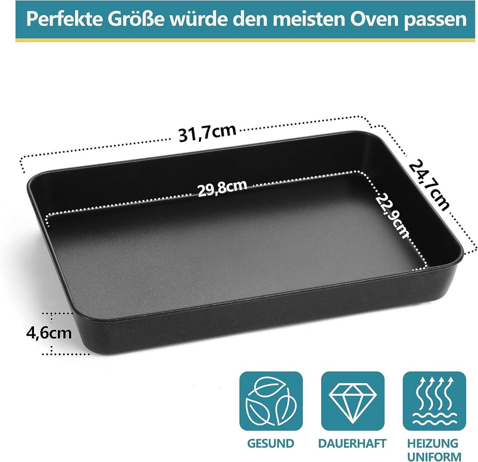 Backblech Edelstahl Rechteckig Antihaft 31,6x24,7x4,8cm