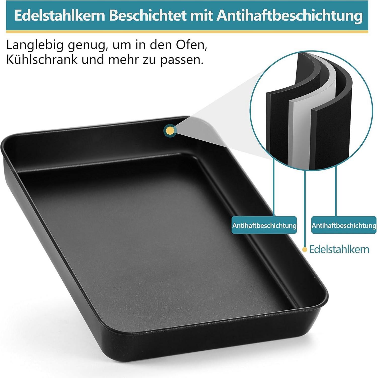 Backblech Edelstahl Rechteckige Backform 31,6x24,7x4,8cm