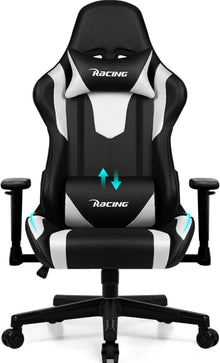 Ergonomischer Gaming Stuhl verstellbar mit Lenden- & Kopfkissen