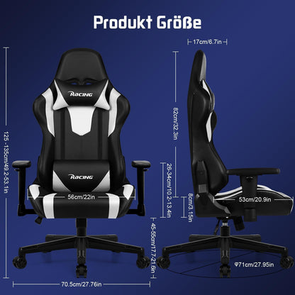 Ergonomischer Gaming Stuhl mit verstellbaren Kissen und