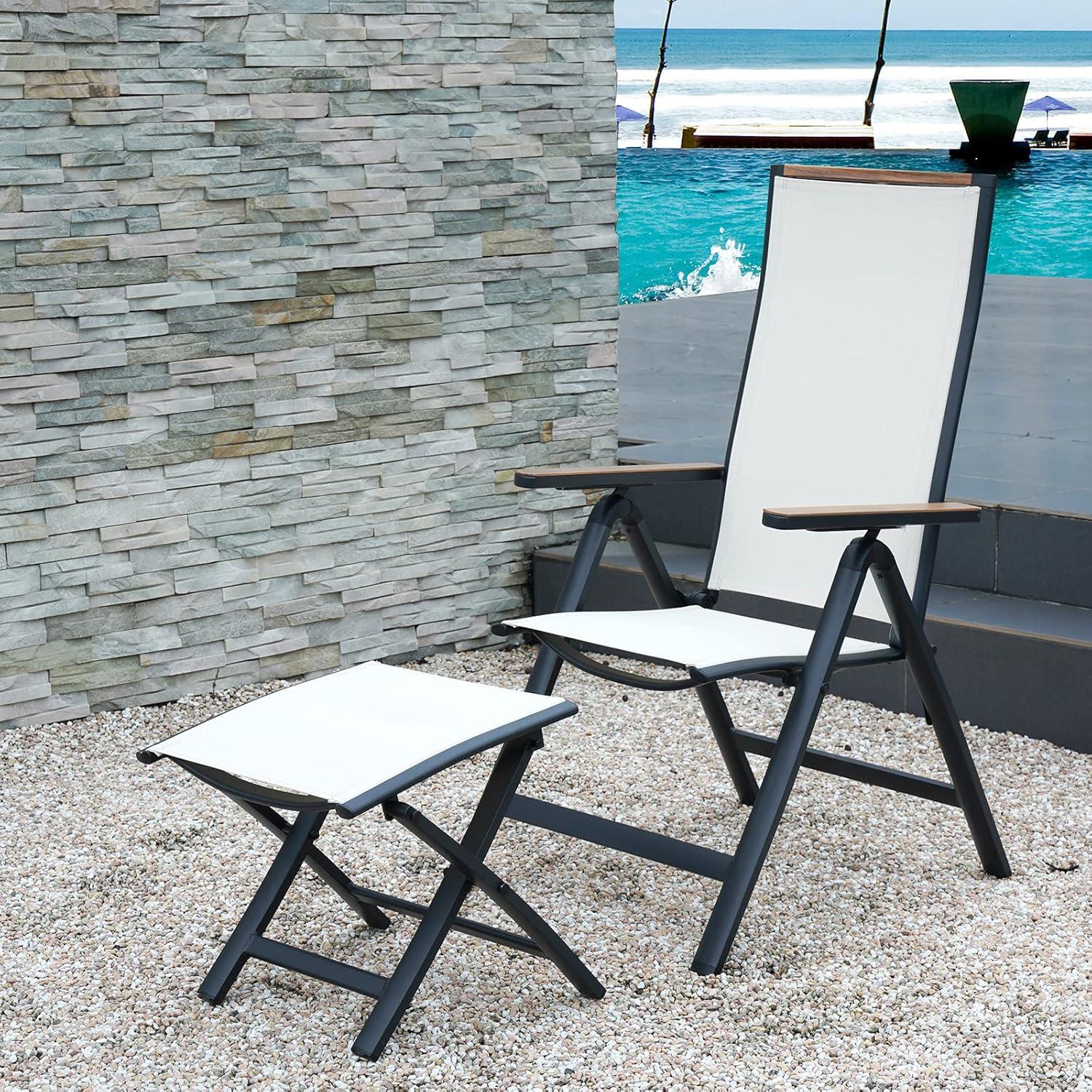 Grand patio Gartenstuhl Klappbar 2 er Aluminium Hochlehner