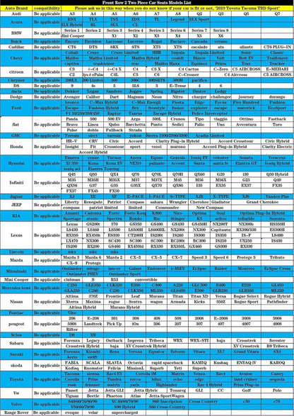 Autositzbezüge Leder 2er Set Atmungsaktiv Schwarz Universal SUV