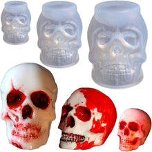 3er Set Schädel Silikon Kerzenformen Halloween DIY Gießform
