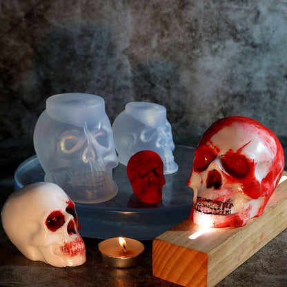 3D Schädel Kerzen Silikonformen Set für Halloween DIY Handwerk