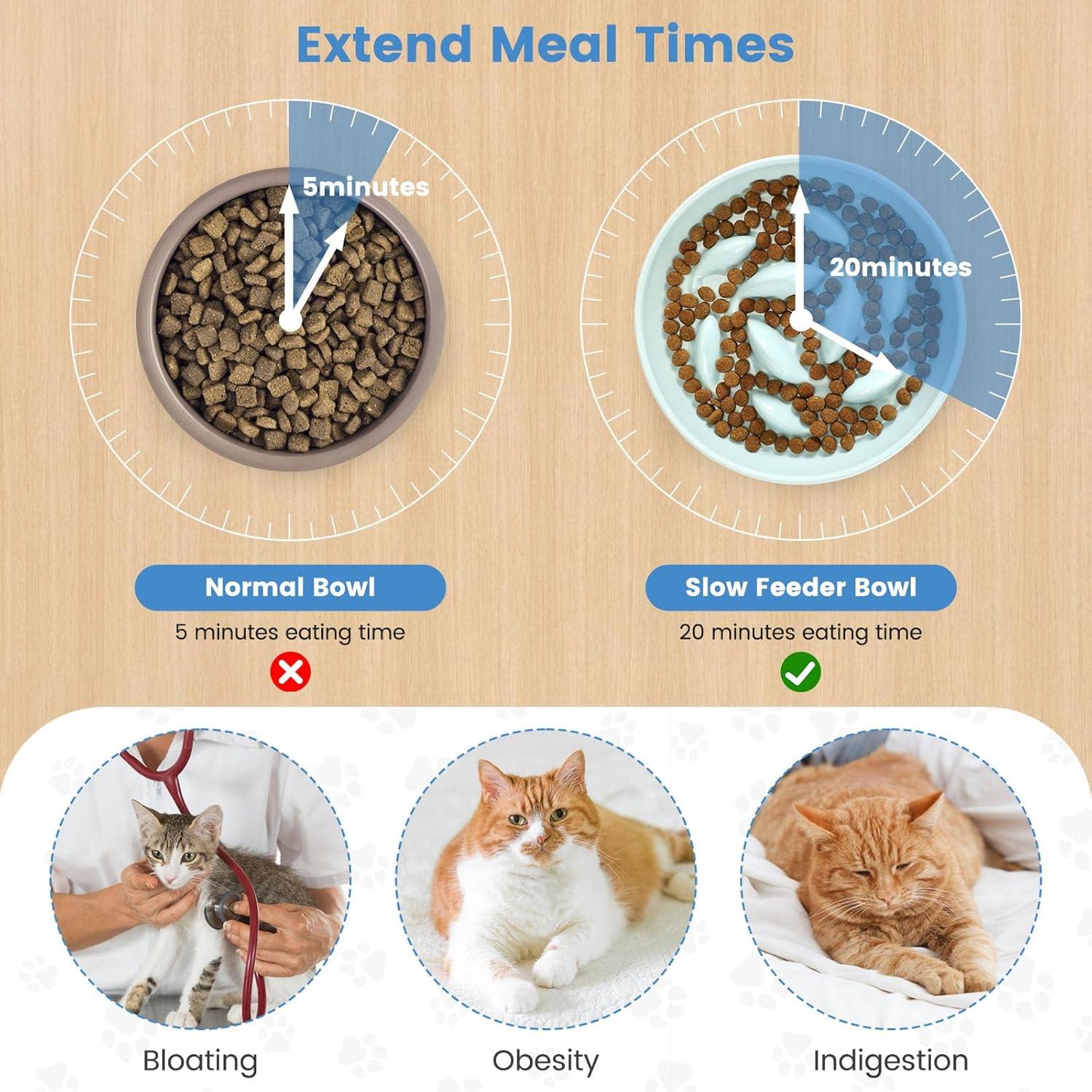 IDOGCHEW Antischlingnapf Keramik für Katzen und Hunde, Slow Feeder, Hellgrün