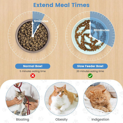 IDOGCHEW Antischlingnapf Keramik für Katzen und Hunde, Slow Feeder, Hellgrün