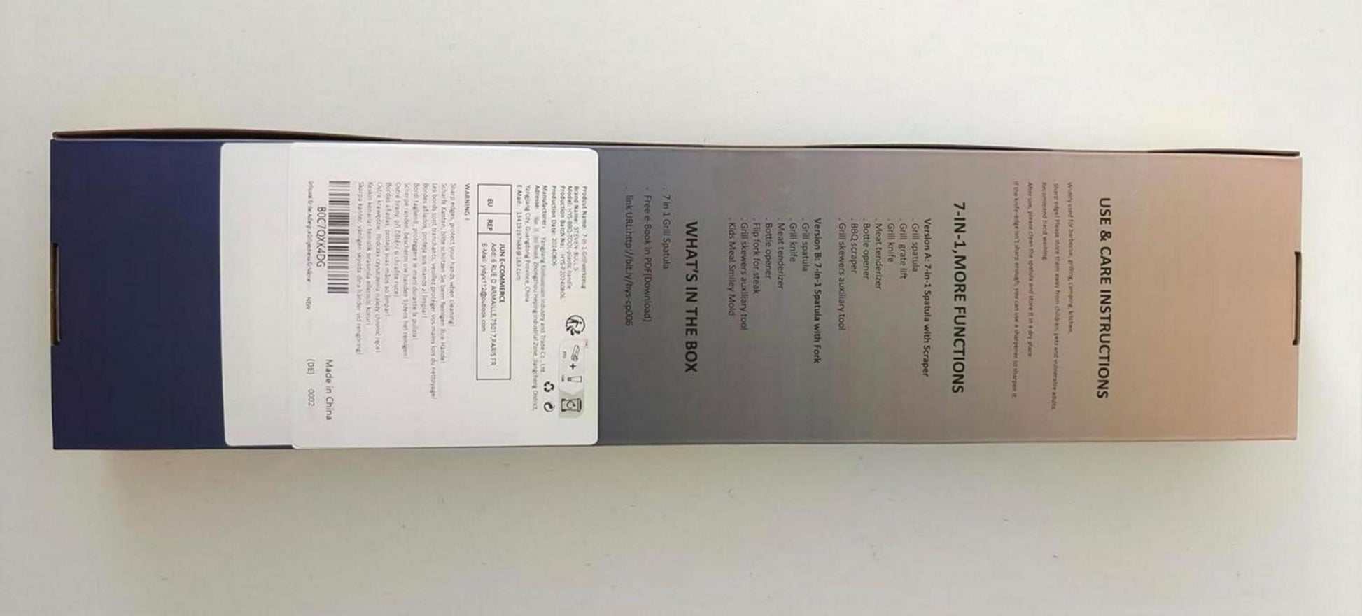 Grillspatel 7-in-1 Multifunktion Grillwerkzeug Box-Paket