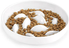 Antischling Napf Keramik Slow Feeder Katze Weiss