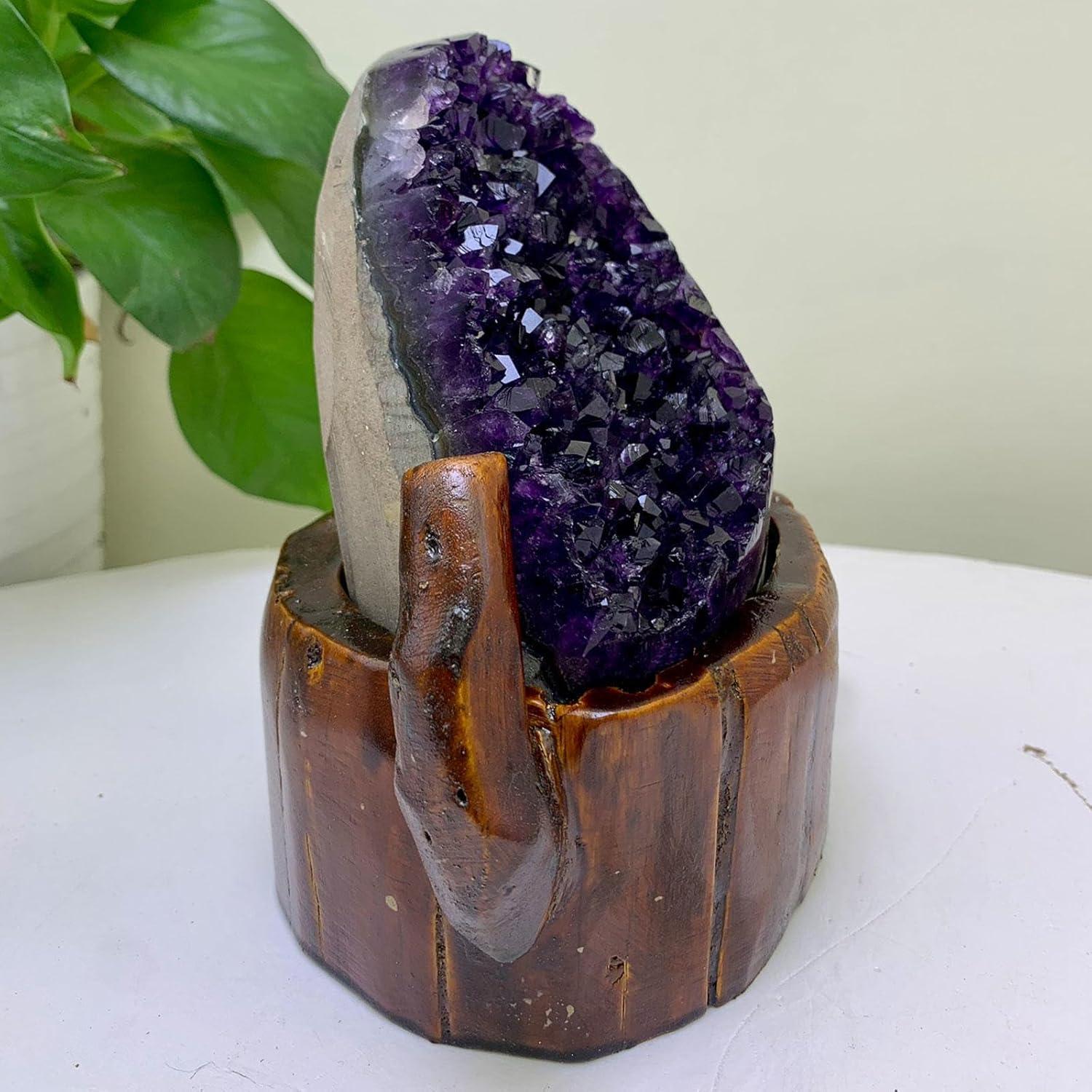 Amethyst-Cluster 3,75 Pfund Polierte Kanten Hexerei Heilkristalle
