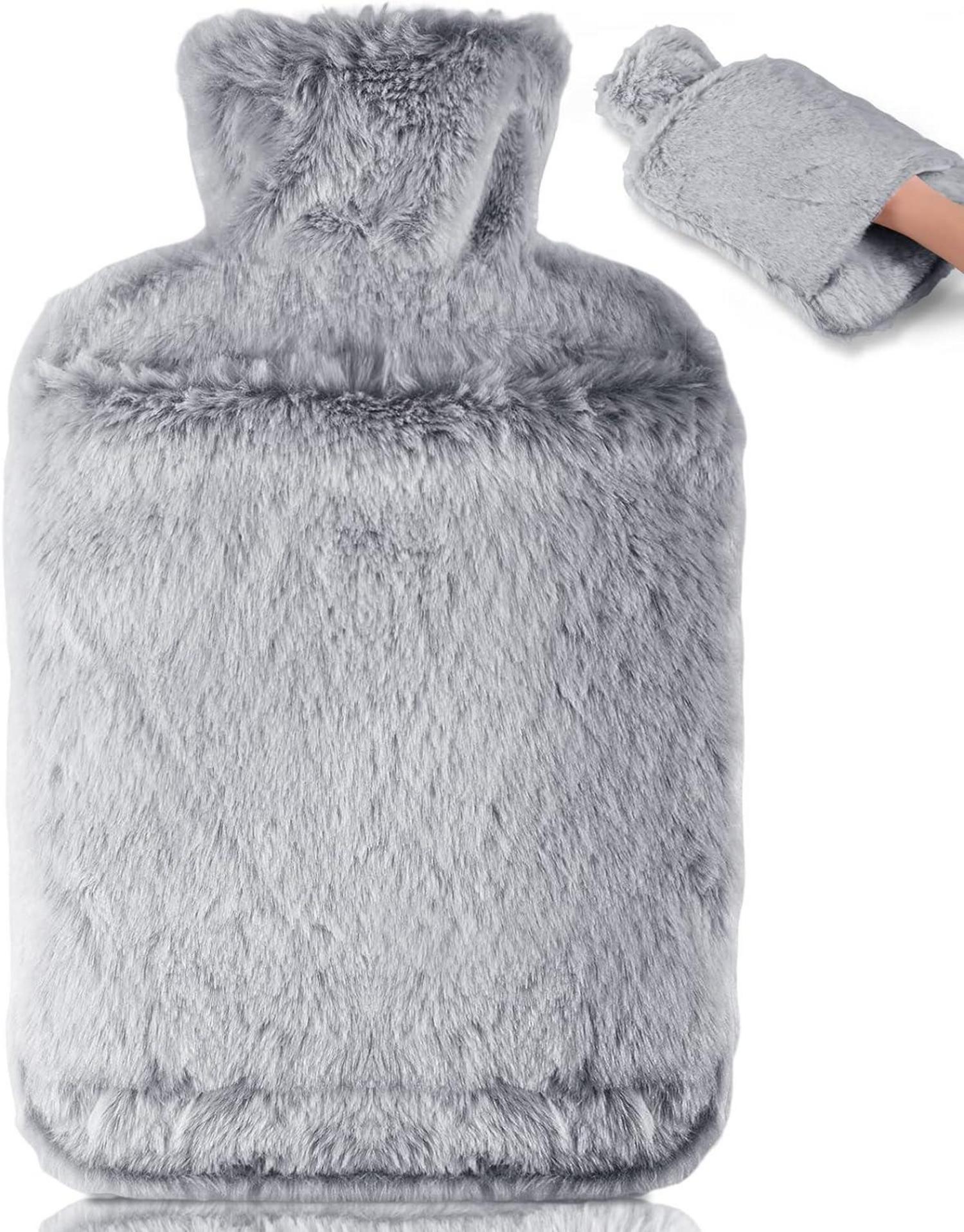 Wärmflasche mit Weichem Bezug 2L –Auslaufsicher Känguru-Tasche