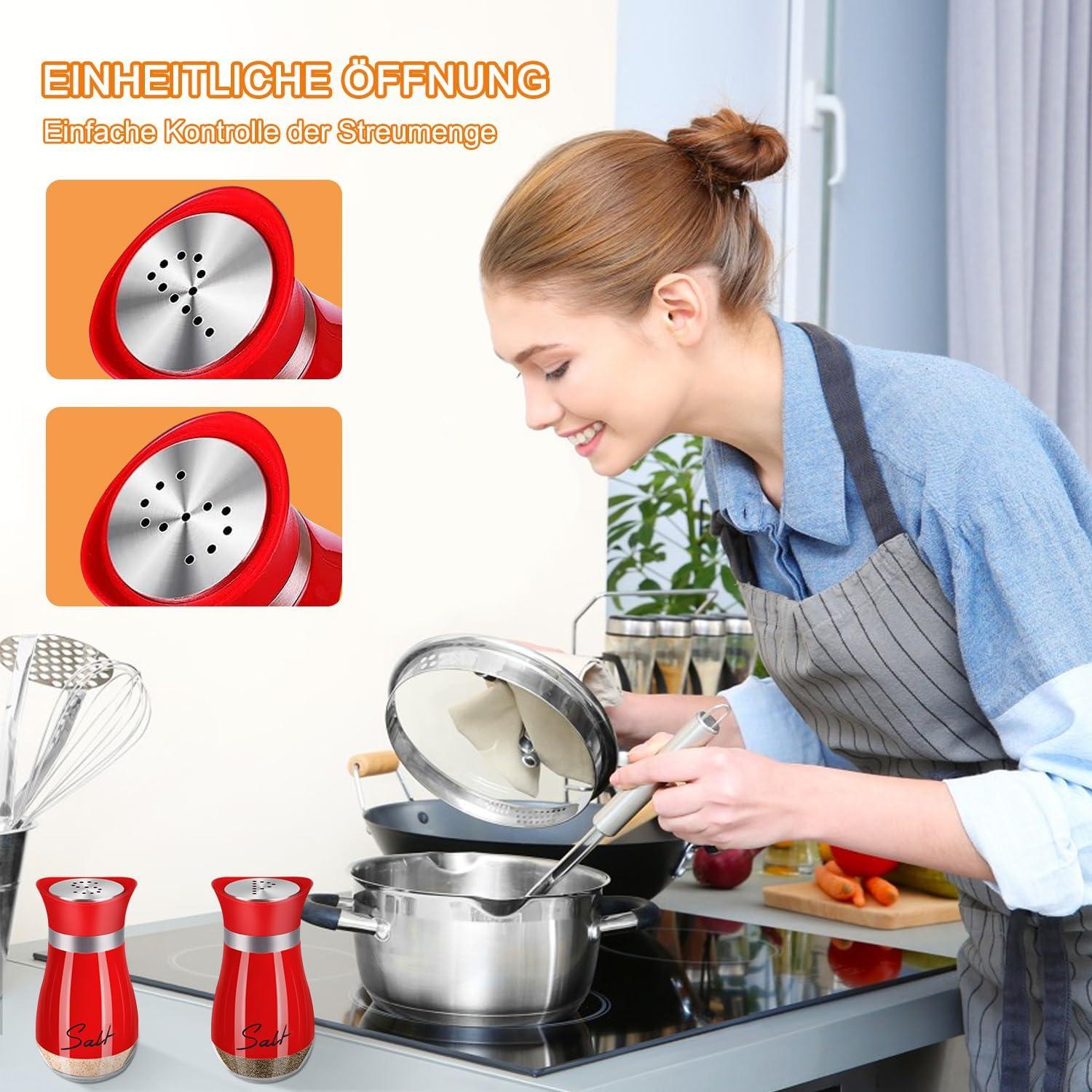 Salz und Pfefferstreuer Set Edelstahl Gewürzstreuer BBQ Kitchen