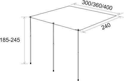 Wohnwagen Sonnensegel Caravan Tarp 3,6x2,4m UV 50+ wasserdicht 5000mm