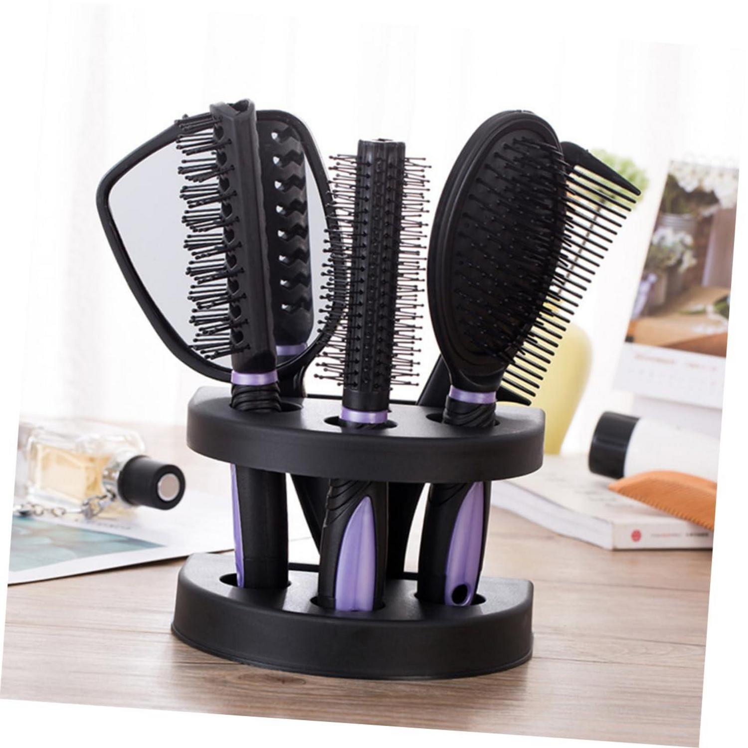 Minkissy 5-teiliges Profi Haarbürstenset Locken Styling Werkzeuge Barbier Bürste Haarschnitt