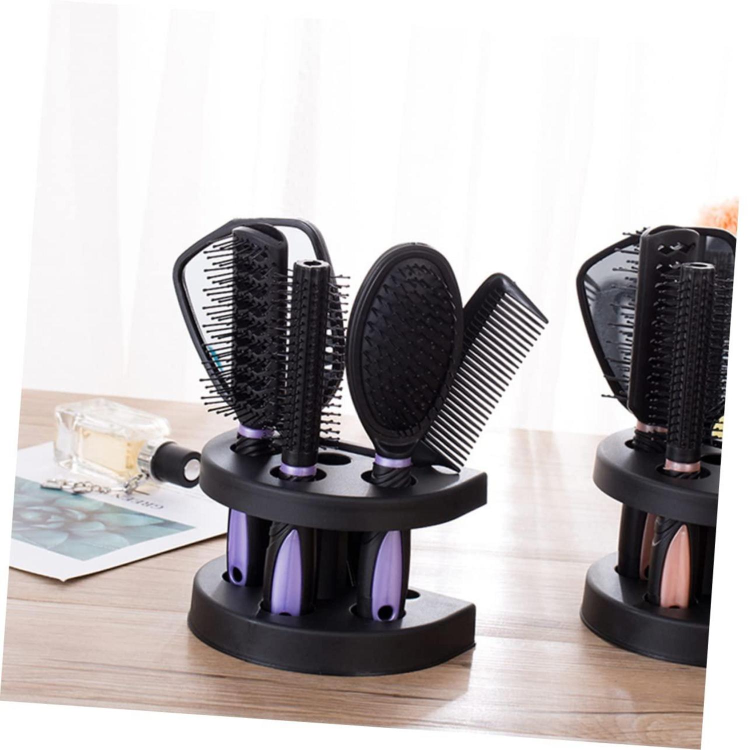 Minkissy 5-teiliges Profi Haarbürstenset Locken Styling Werkzeuge Barbier Bürste Haarschnitt