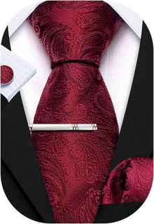 Herren Krawattenset Seide Paisley-Blumenmuster Hochzeitfeier