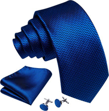 Herren Satin Blumen Paisley Krawatten Set Hochzeit Blau