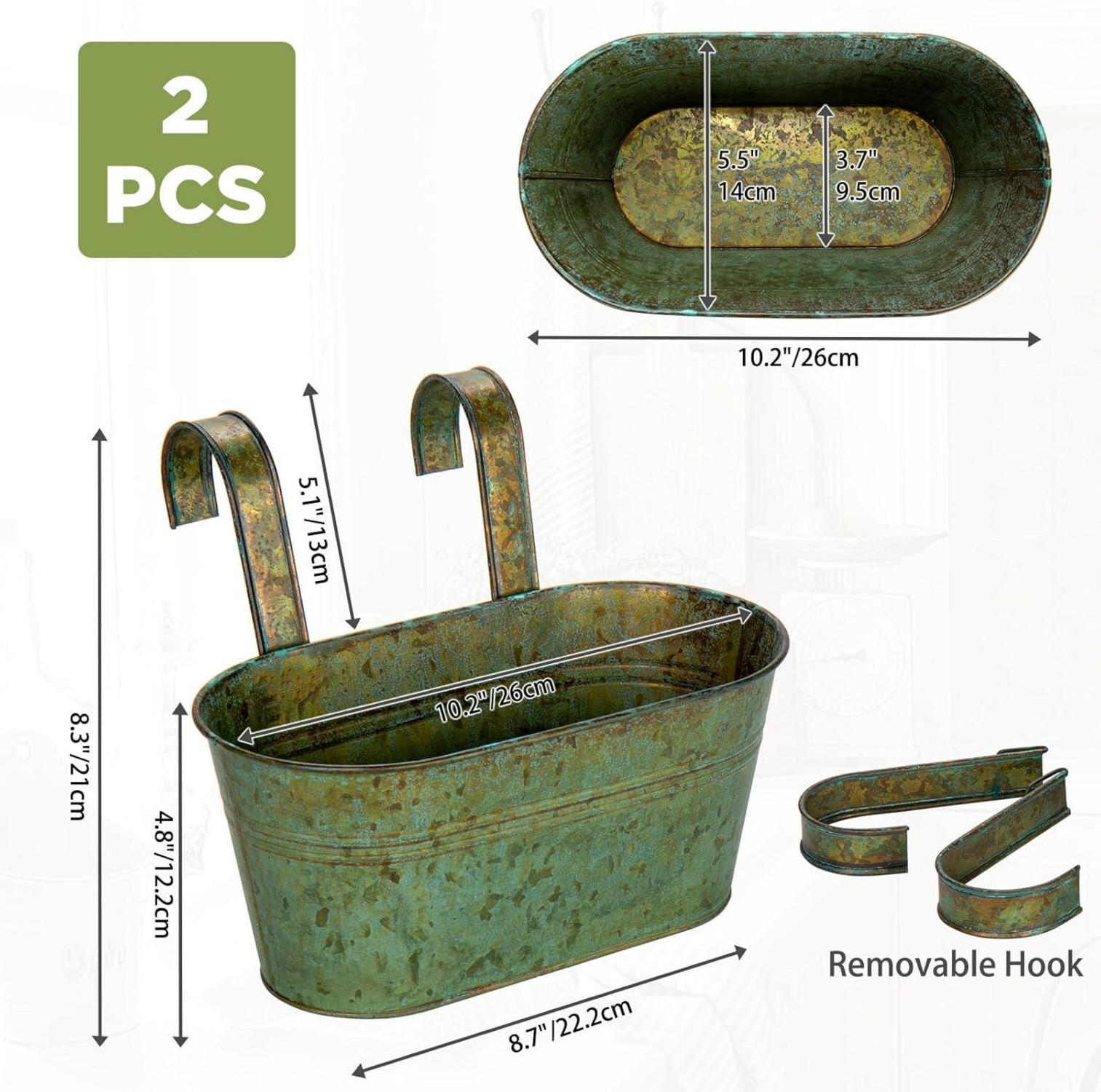 Hängende Blumentöpfe 2er Set 27,5cm Verzinkter Stahl
