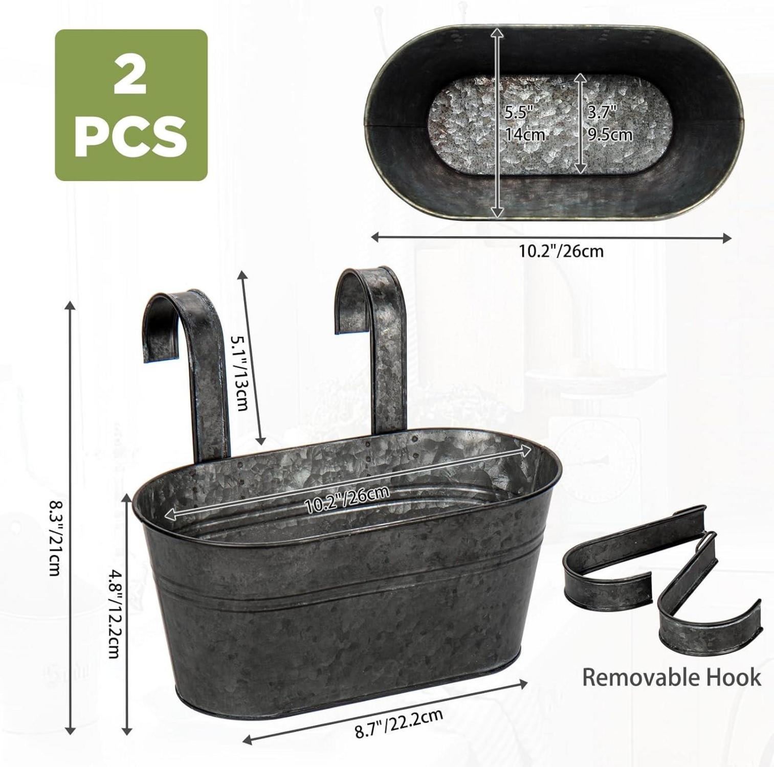2er Set Hängende Blumentöpfe aus verzinktem Stahl 27,5cm