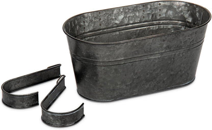 2er Set Hängende Blumentöpfe 27,5cm Verzinkter Stahl für moderne Dekoration