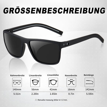 Kunchu Vintage Polarisierte Sonnenbrille UV400 Schwarz