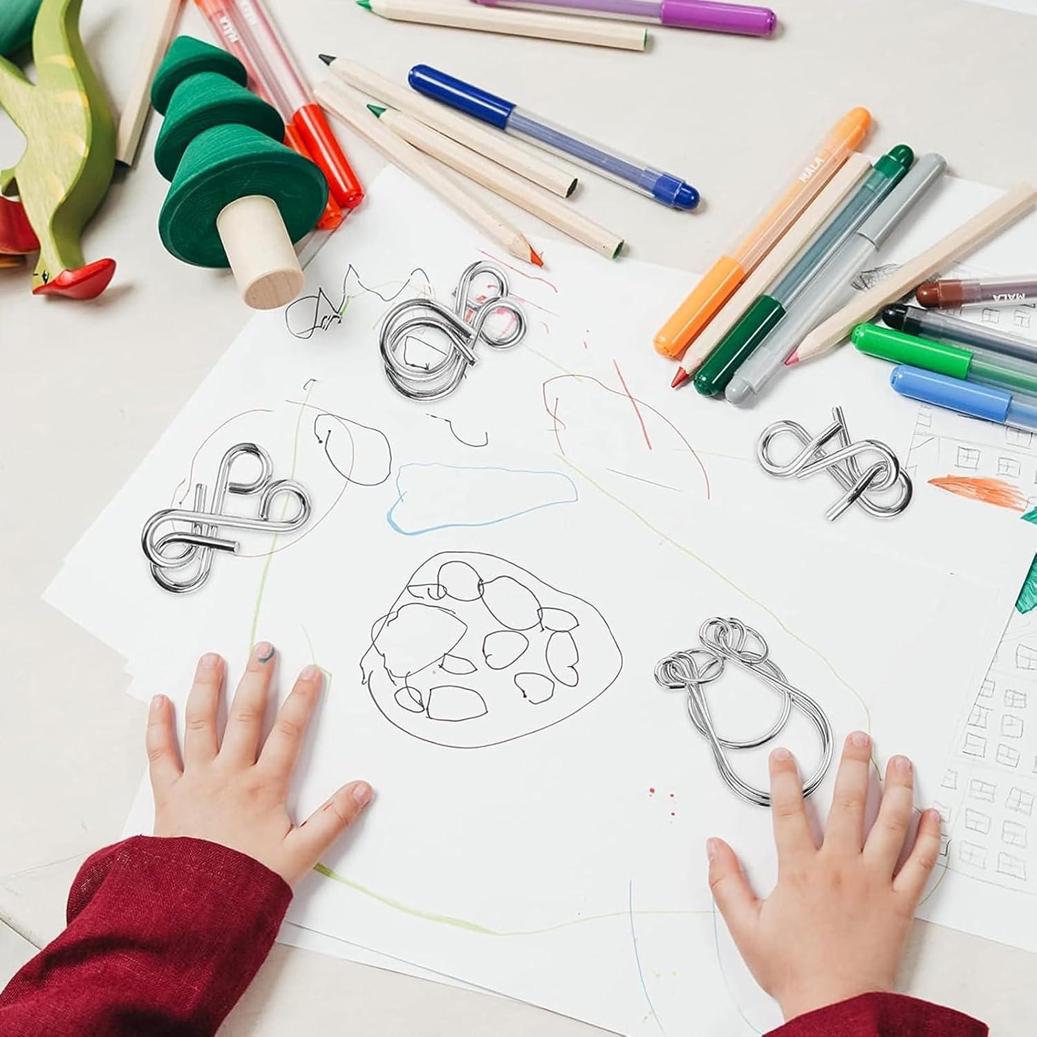 Metall Knobelspiele Set für Erwachsene und Kinder IQ Puzzle Set