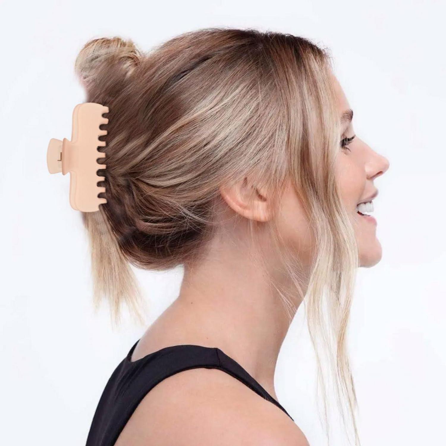 Modische Haarspangen Damen 3er Set rutschfest Rosenrot