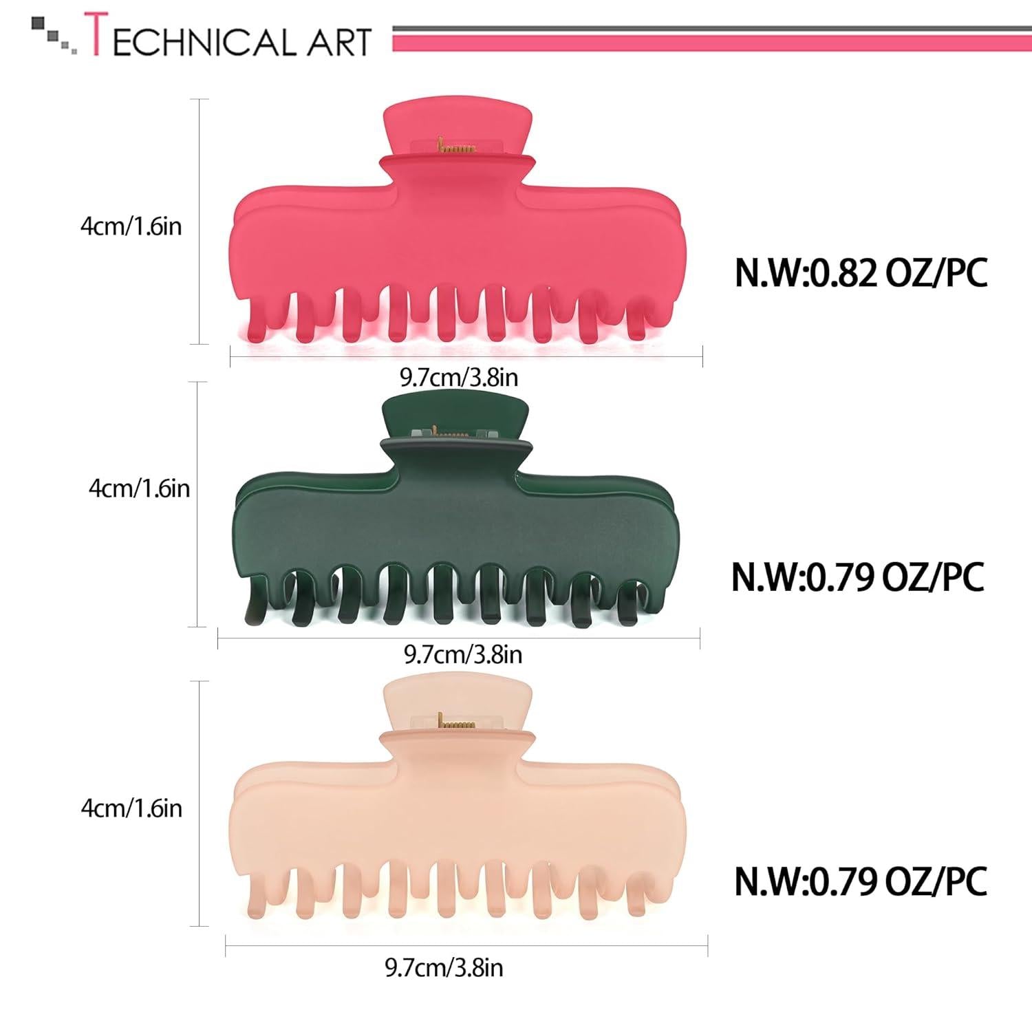 3er-Set Haarspangen Damen matt rutschfest Haar-Accessoires in Rosenrot