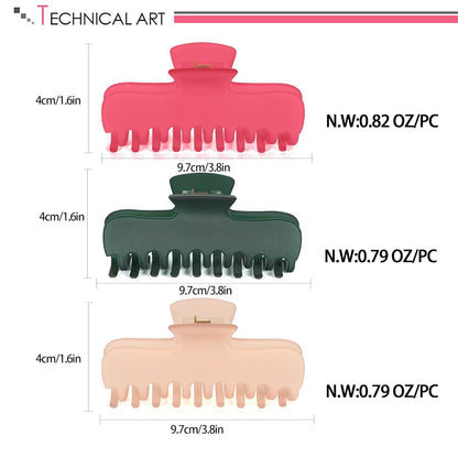 3er-Set Haarspangen Damen matt rutschfest Haar-Accessoires in Rosenrot