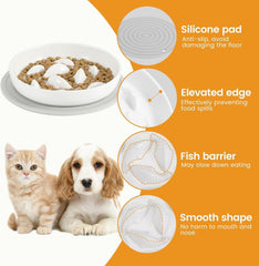 Keramik Anti Schling Napf Katze, Slow Feeder, Anti Rutsch Matte, Hohe