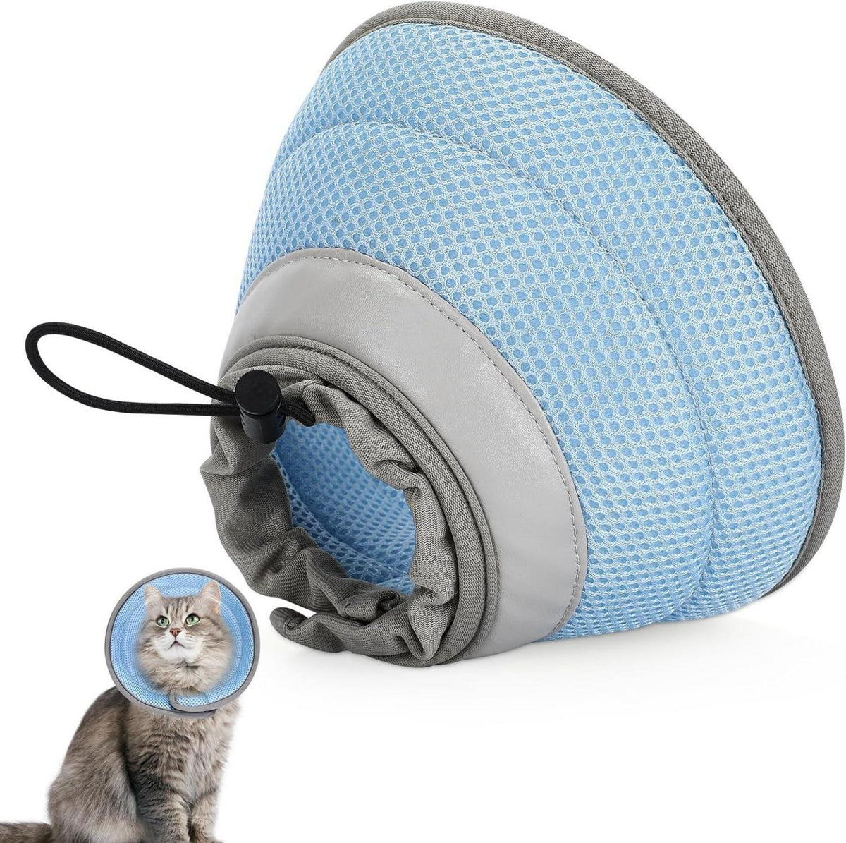 Op-Schutzkragen für Katzen | Weicher Halskrause Katze Blau S