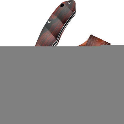 Damast Klappmesser VG10 Stahl Outdoor Messer mit Lederscheide