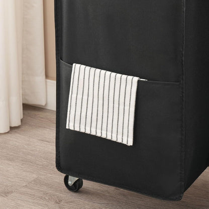 Wäschekorb mit Rollen und Ablage, 2 Fächer, 2 x 49,5