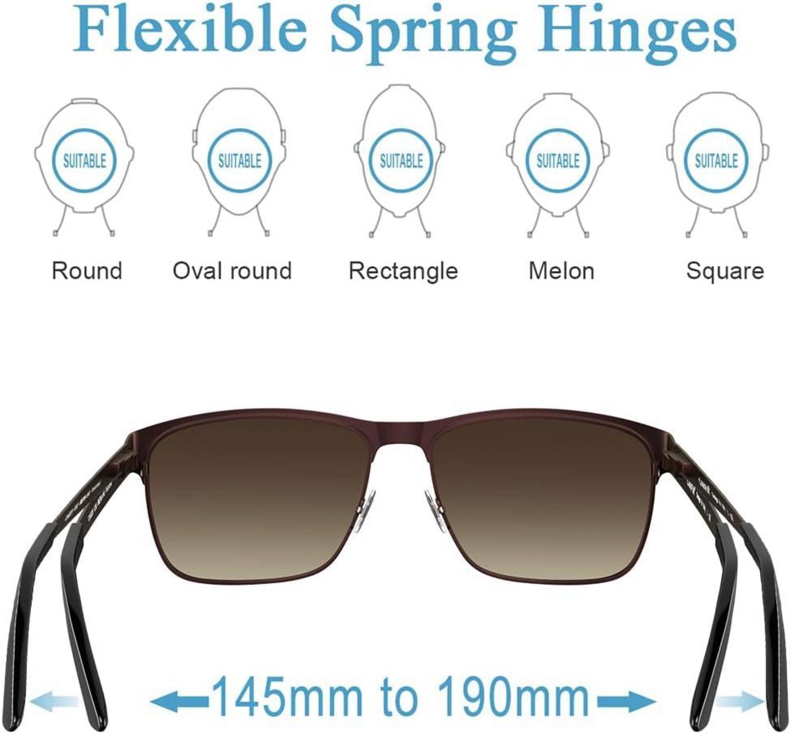 Polarisierte Herren Sonnenbrille Metallrahmen UV400 Sportbrille 58mm Braun